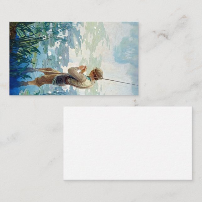 Thoreau Fishing at Walden Pond by N. C. Wyeth Business Card (Front/Back)