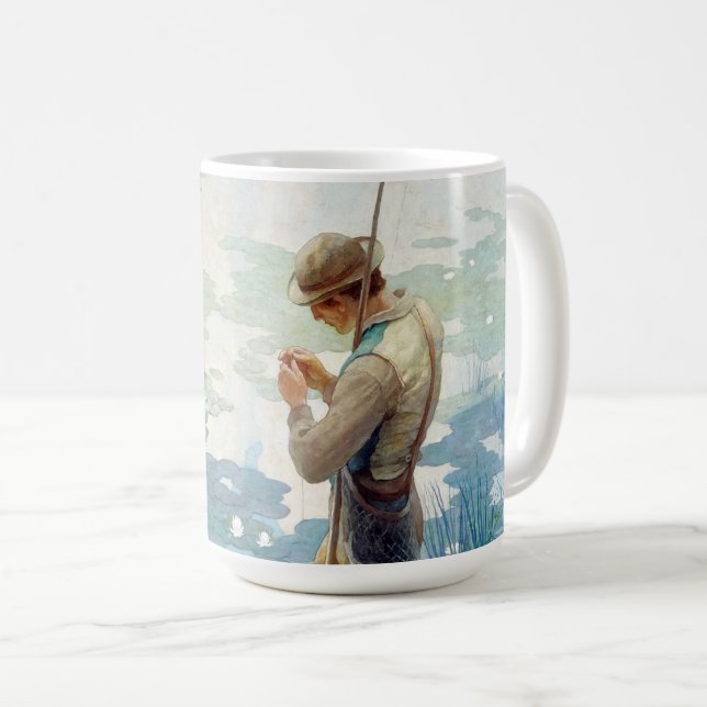 Thoreau Fishing at Walden Pond by N. C. Wyeth Coffee Mug (Front Right)
