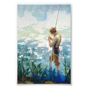 Thoreau Fishing at Walden Pond by N. C. Wyeth Photo Print