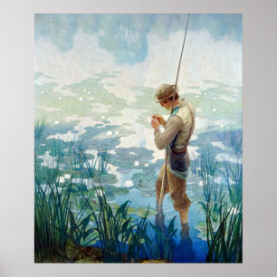Thoreau Fishing at Walden Pond by N. C. Wyeth Poster