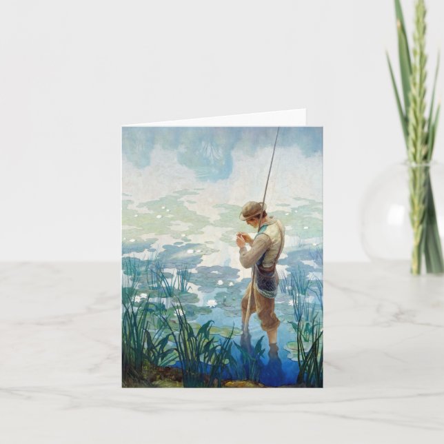 Thoreau Fishing at Walden Pond by N. C. Wyeth Thank You Card (Front)