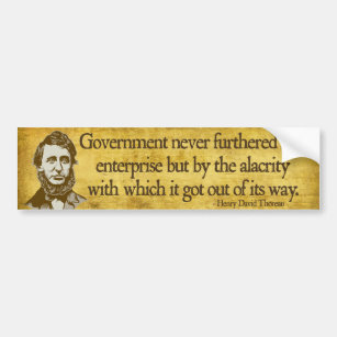 Thoreau Government Bumper Sticker