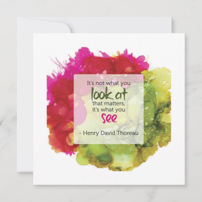 Thoreau Inspirational Quote Greeting Card (Front)