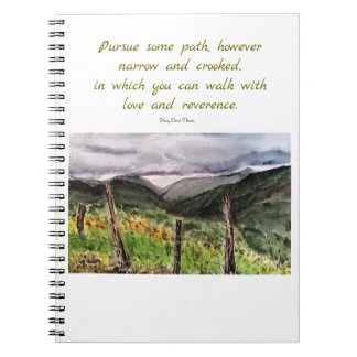 Thoreau Life Quote Landscape Art Spiral Notebook