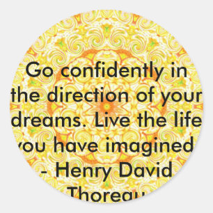 Thoreau Quotre Classic Round Sticker