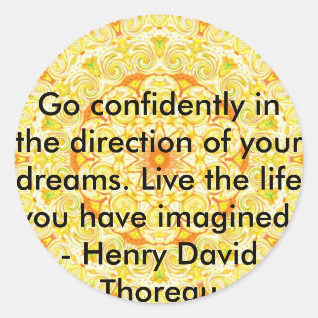 Thoreau Quotre Classic Round Sticker (Front)