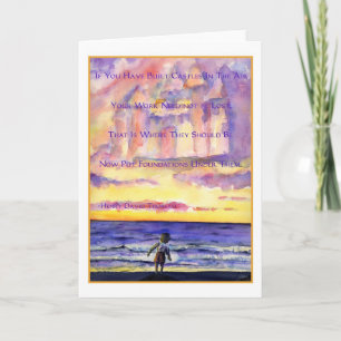 Thoreau's Sunset (Dark Text) Greeting Card