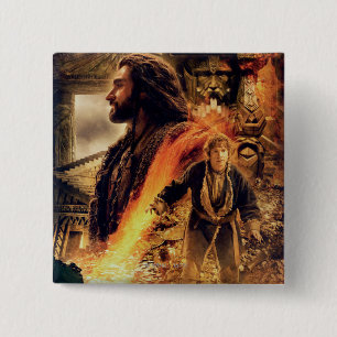 THORIN OAKENSHIELD™ and BILBO BAGGINS™ in Erebor 15 Cm Square Badge