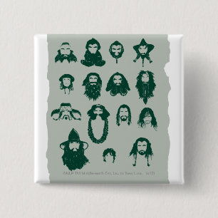 THORIN OAKENSHIELD™ and Company Hair 15 Cm Square Badge