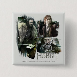 THORIN OAKENSHIELD™, BILBO BAGGINS™, & Gandalf 15 Cm Square Badge