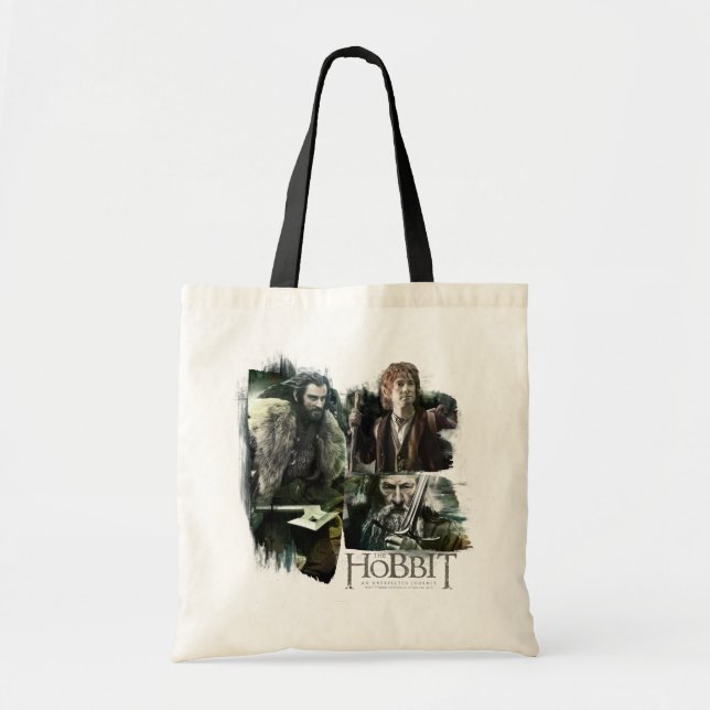 THORIN OAKENSHIELD™, BILBO BAGGINS™, & Gandalf Art Tote Bag (Front)