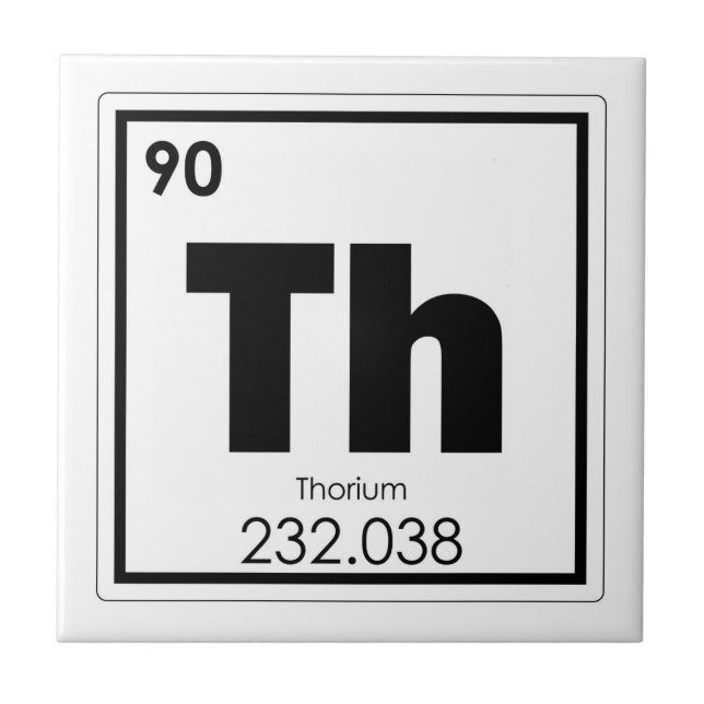 Thorium chemical element symbol chemistry formula ceramic tile (Front)