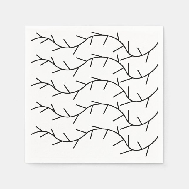 Thorn Black and White Thorn  Napkin (Front)