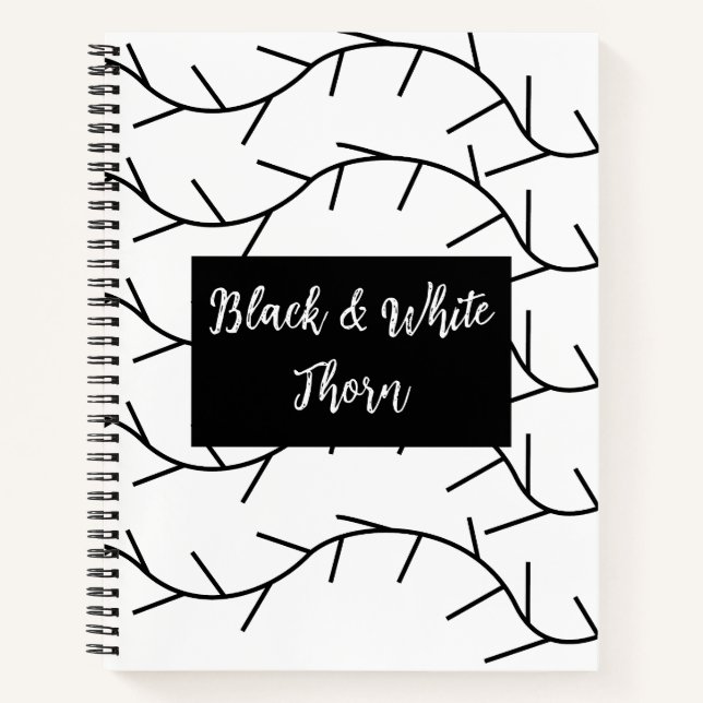 Thorn Black and White Thorn  Notebook (Front)