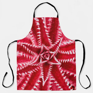 thorn cactus, natural pattern, abstract red back apron