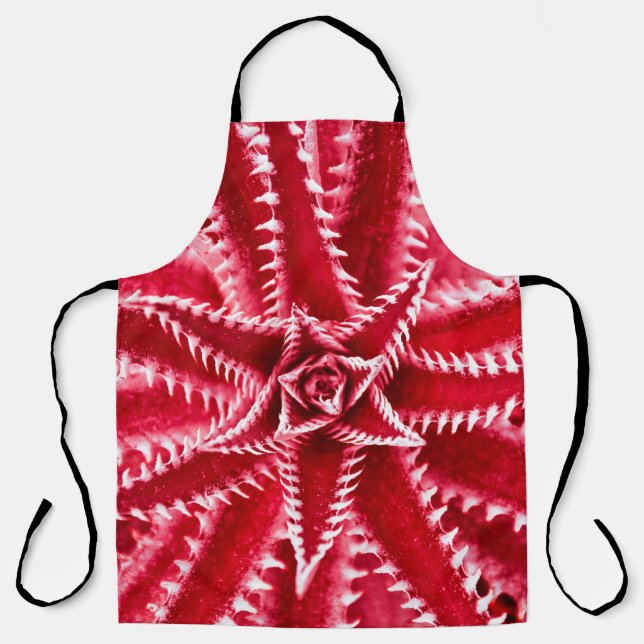 thorn cactus,  natural pattern,  abstract red back apron (Front)
