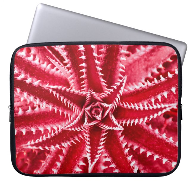 thorn cactus,  natural pattern,  abstract red back laptop sleeve (Front)