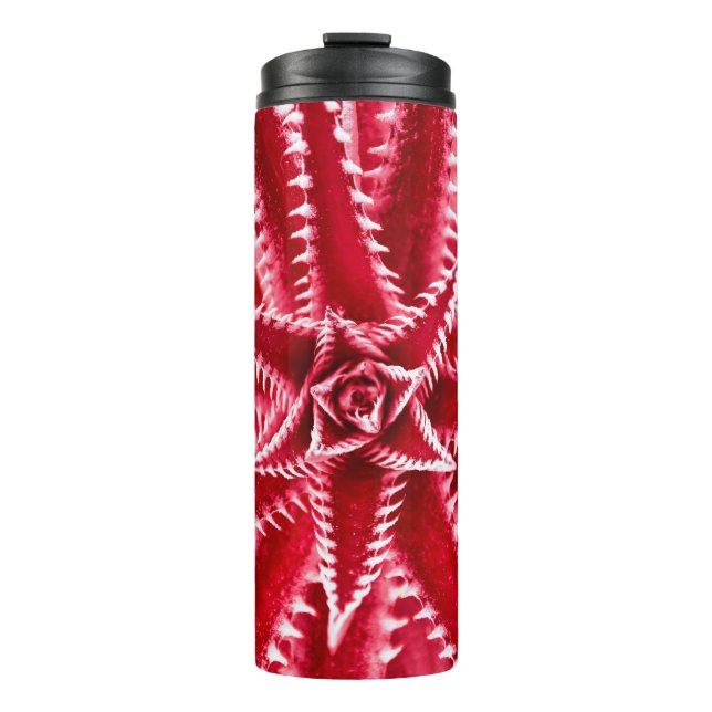 thorn cactus,  natural pattern,  abstract red back thermal tumbler (Front)