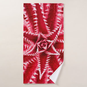 thorn cactus,natural pattern,abstract red backgrou bath towel