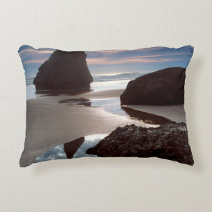 Thorn-Shaped seastack Face Rock Wayside, OR Decorative Cushion