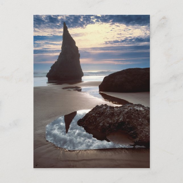 Thorn-Shaped seastack | Face Rock Wayside, OR Postcard (Front)