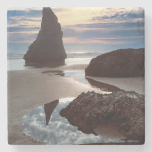 Thorn-Shaped seastack Face Rock Wayside, OR Stone Coaster