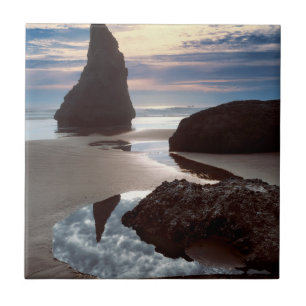 Thorn-Shaped seastack Face Rock Wayside, OR Tile