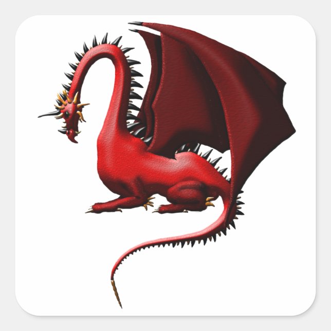 Thorn, the Red Dragon Square Sticker (Front)