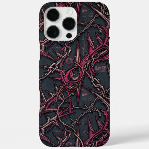 Thorned Briar Grunge: Dark Pink & Copper Organic iPhone 16 Pro Max Case