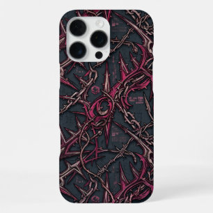 Thorned Briar Grunge: Dark Pink & Copper Organic iPhone 16 Pro Max Case