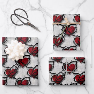 Thorned Heart Gothic Dark Romance Anti-Valentine Wrapping Paper Sheet