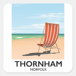 Thornham Norfolk seaside travel poster. Square Sticker