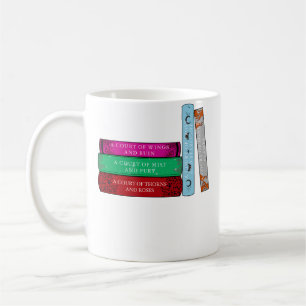 Thorns And Roses Book Stack Coffee Mug