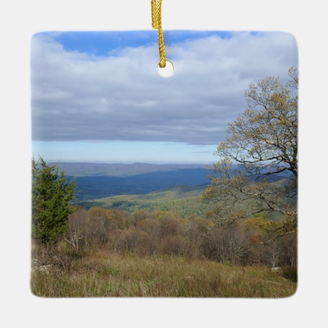 Thornton Gap View in Spring Ceramic Ornament (Front)