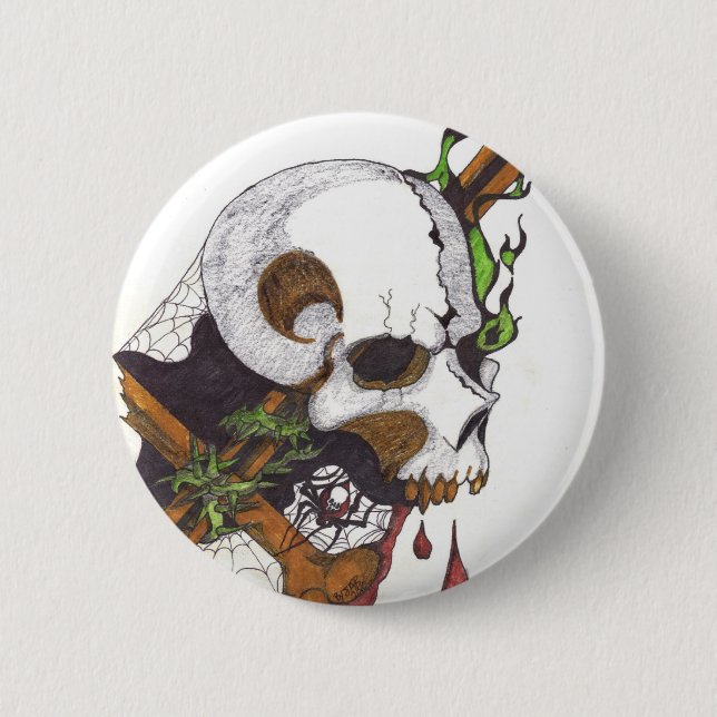 Thorny Skull Button (Front)