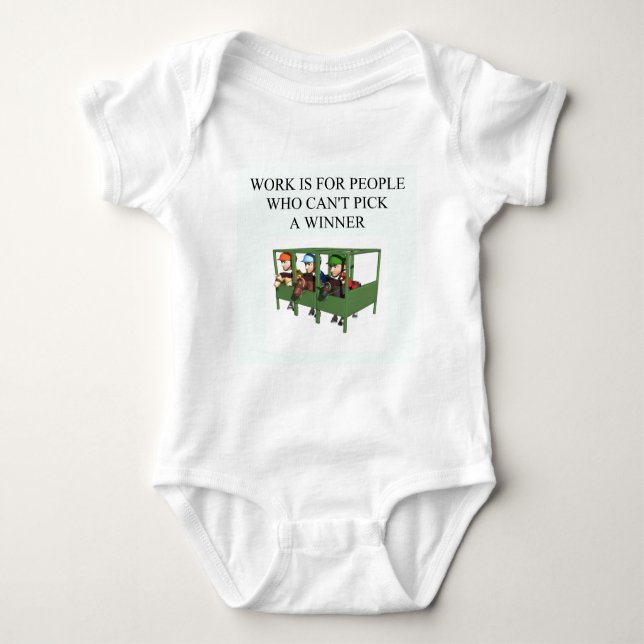 thorough bred horse racing design baby bodysuit (Front)