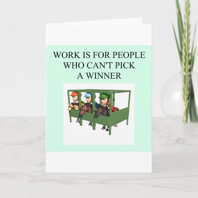 thorough bred horse racing design card (Front)