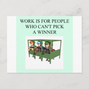 thorough bred horse racing design postcard