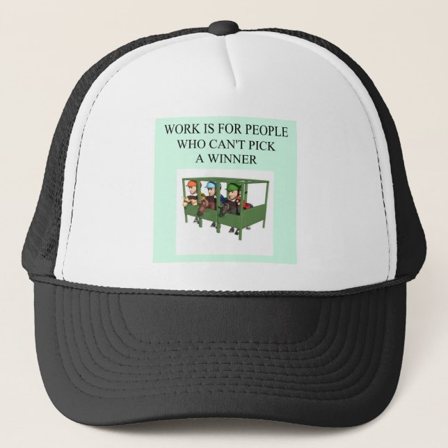thorough bred horse racing design trucker hat (Front)