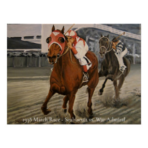 Thoroughbred Champion Wins Horse Race Poster
