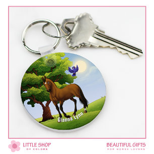 Thoroughbred Horse Personalised Key Ring