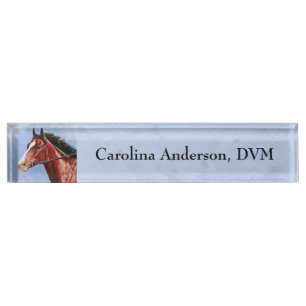 Thoroughbred Horse Racehorse Blue Nameplate