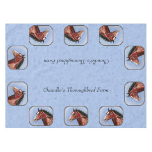 Thoroughbred Horse Racehorse Blue Tablecloth