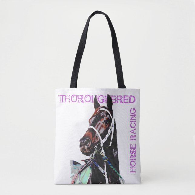 Thoroughbred Horse Racing Tote Bag (Front)