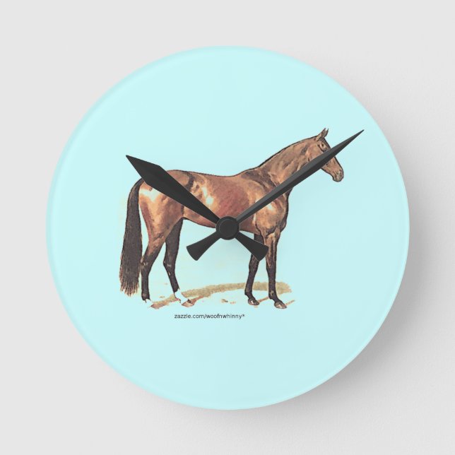 Thoroughbred Horse Round Clock (Front)