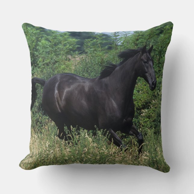 Thoroughbred Horse Running in Grass Cushion (Front)