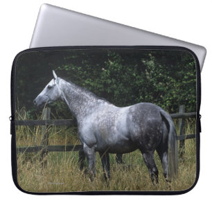 Thoroughbred Horse Standing by Fence Laptop Sleeve