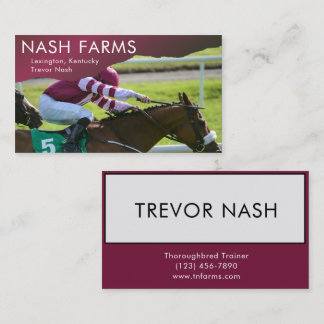 Thoroughbred Horse Trainer Farm & Boarding Busines Business Card