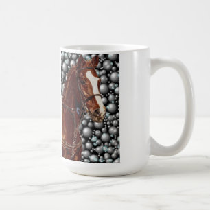 Thoroughbred Horse w/ Bubbles Art Coffee Mug