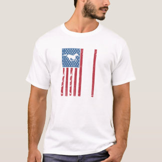  Thoroughbred Horse with American Flag OTTB Thorou T-Shirt